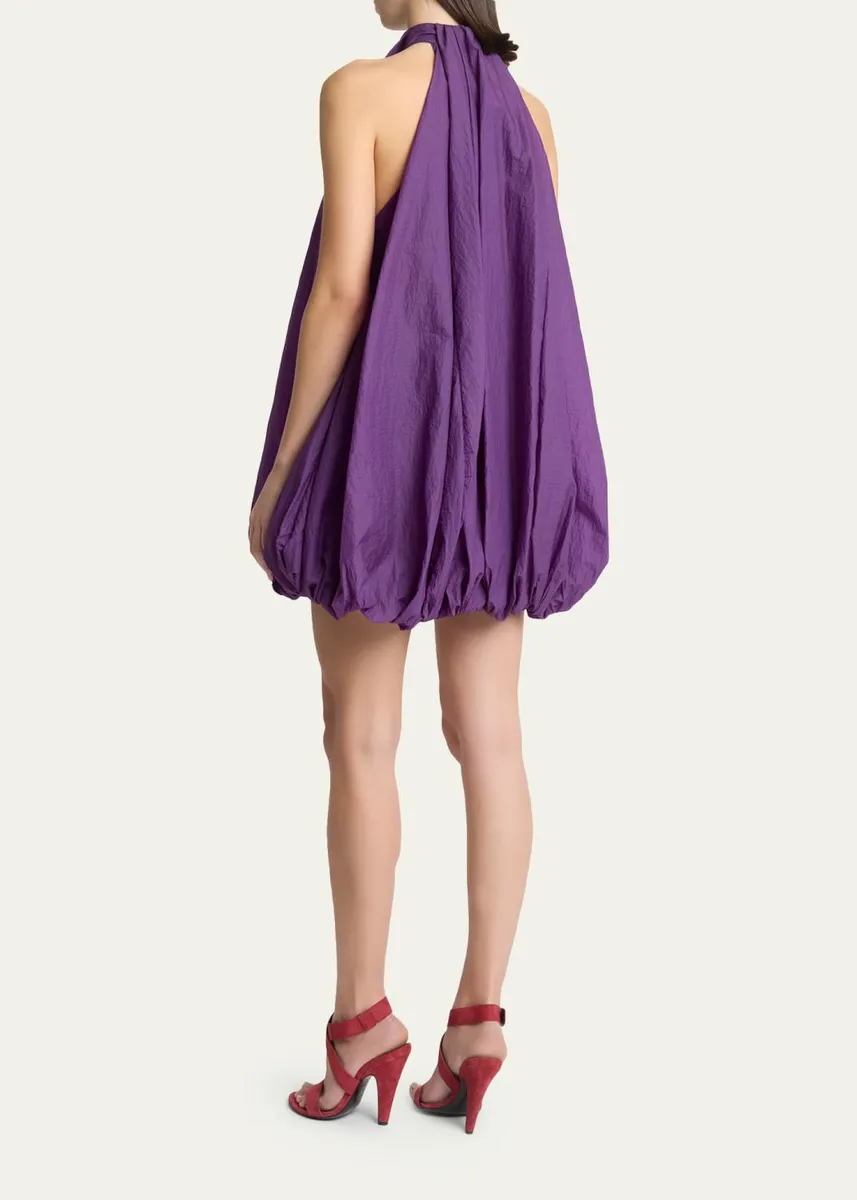 ALAÏA Halter Crinkle Balloon Mini Dress | Thumbnail 3 ALAÏA Halter Crinkle Balloon Mini Dress | Thumbnail 3