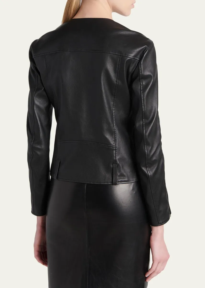 Tom Ford Collarless Leather Moto Jacket | Thumbnail 3 Tom Ford Collarless Leather Moto Jacket | Thumbnail 3