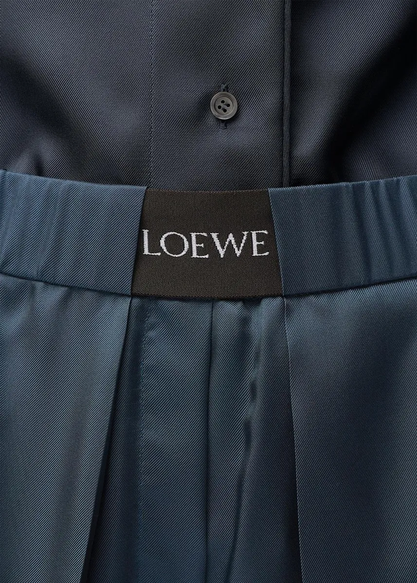 Loewe Logo-Band Satin Wide-Leg Pull-On Pants | Thumbnail 5