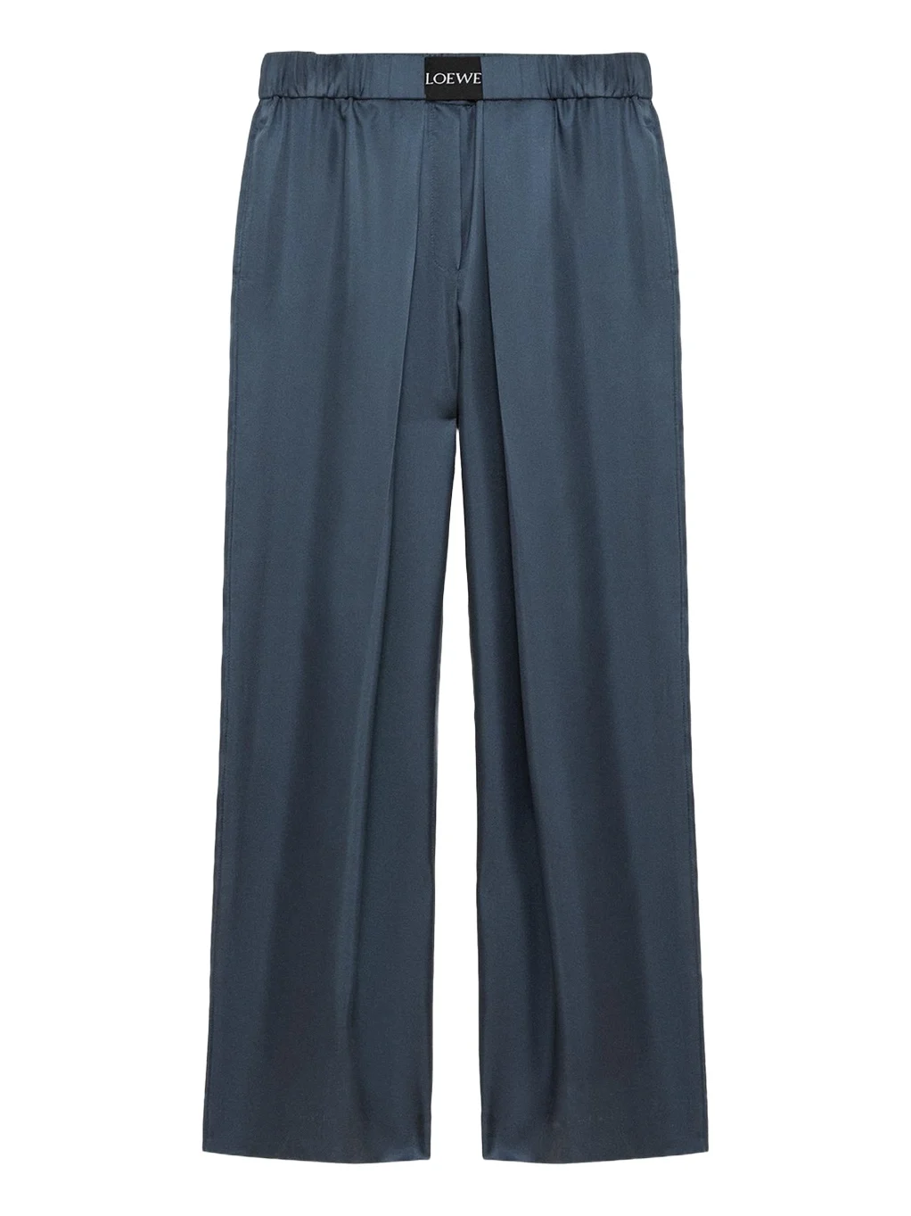 Logo-Band Satin Wide-Leg Pull-On Pants Logo-Band Satin Wide-Leg Pull-On Pants