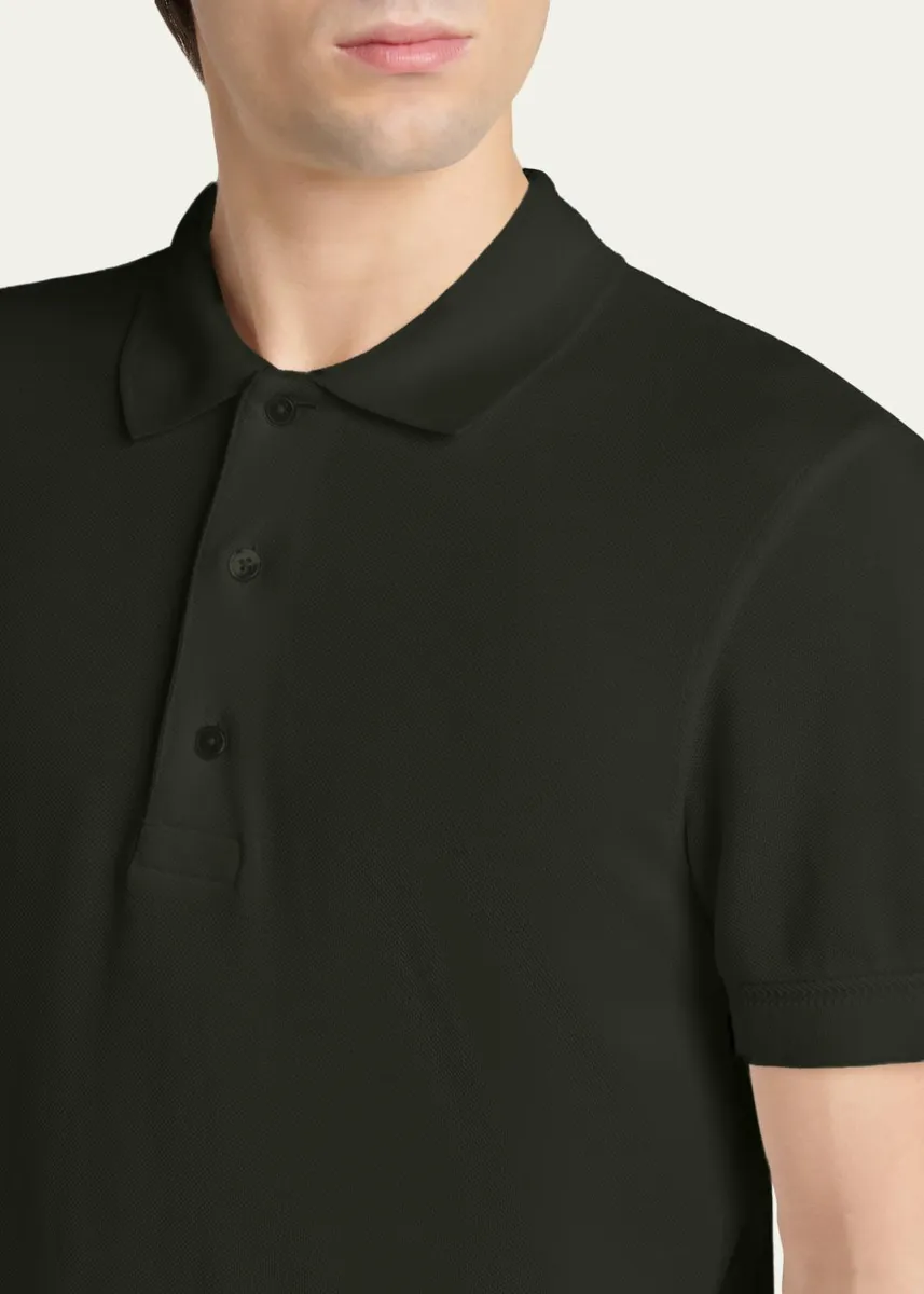Tom Ford Men's Lyocell Pique Polo Shirt | Thumbnail 5