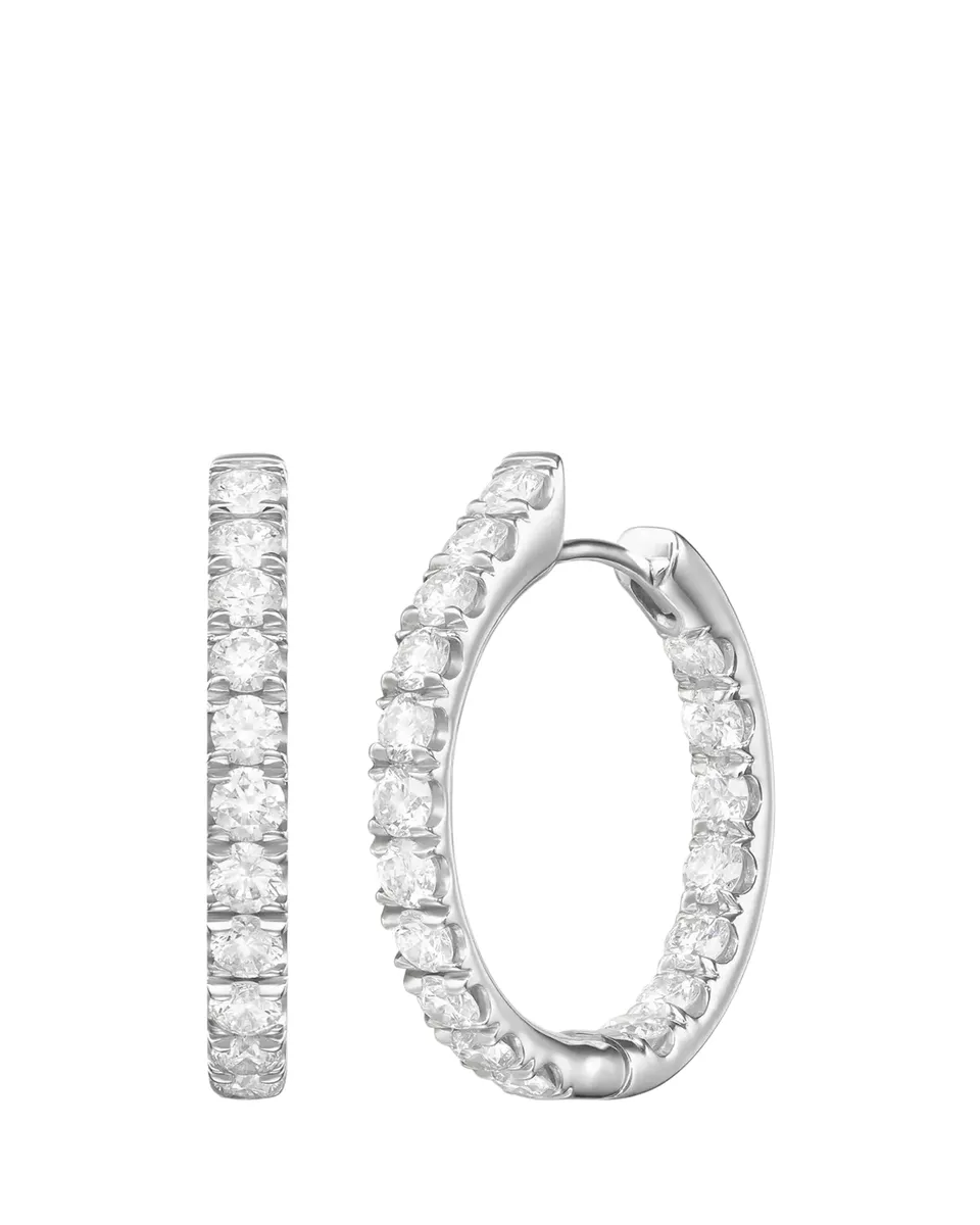 Melissa Kaye Clara Medium Diamond Hoop Earrings | Thumbnail 2 Melissa Kaye Clara Medium Diamond Hoop Earrings | Thumbnail 2