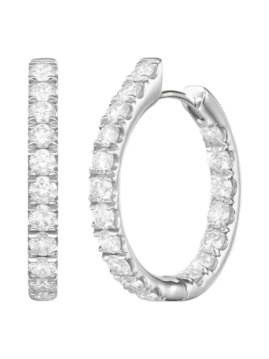Melissa Kaye Clara Medium Diamond Hoop Earrings