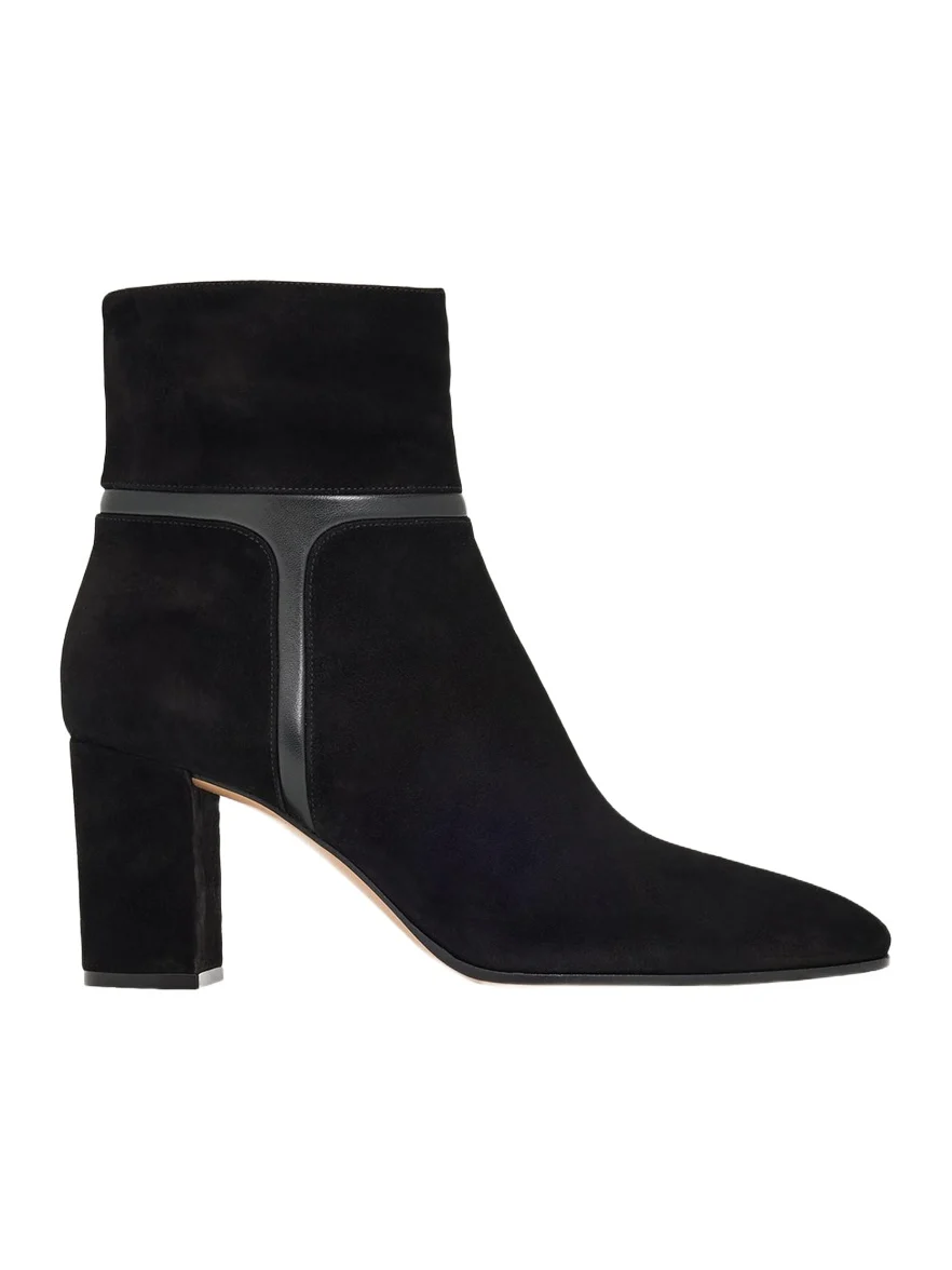 70mm Suede and Leather Ankle Boots