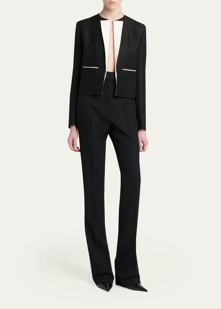 Tom Ford Contrast Silk-Lapel Open Jacket | Thumbnail 2 Tom Ford Contrast Silk-Lapel Open Jacket | Thumbnail 2