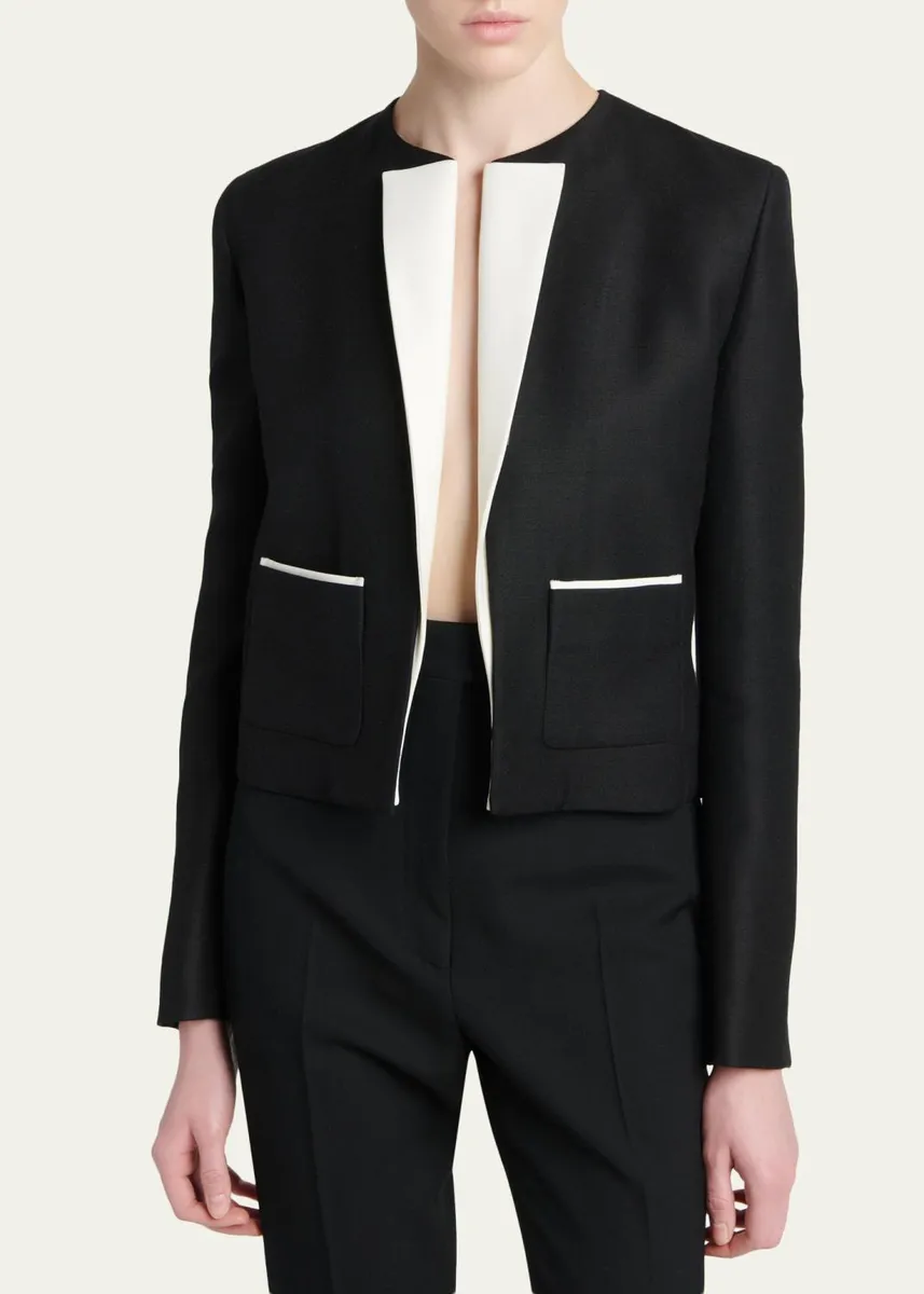 Tom Ford Contrast Silk-Lapel Open Jacket | Thumbnail 4 Tom Ford Contrast Silk-Lapel Open Jacket | Thumbnail 4