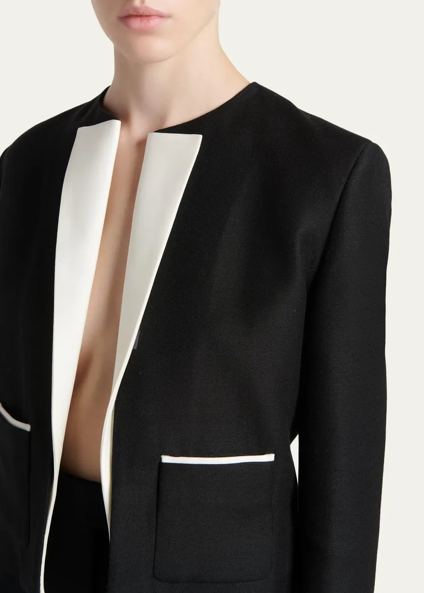 Tom Ford Contrast Silk-Lapel Open Jacket | Thumbnail 5 Tom Ford Contrast Silk-Lapel Open Jacket | Thumbnail 5