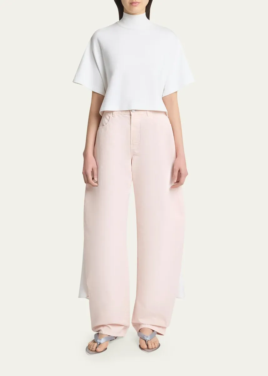 ALAÏA Asymmetric Short-Sleeve Cotton T-Shirt | Thumbnail 2 ALAÏA Asymmetric Short-Sleeve Cotton T-Shirt | Thumbnail 2