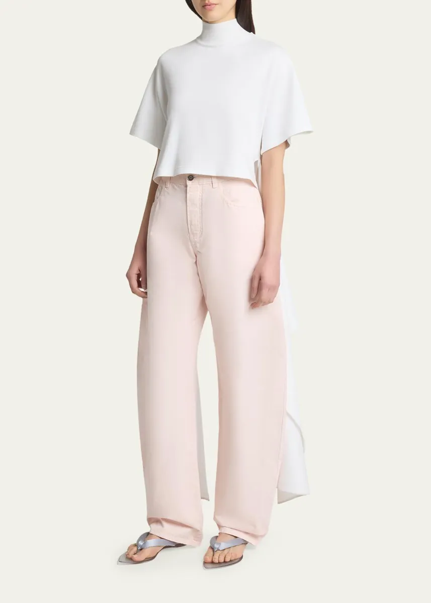 ALAÏA Asymmetric Short-Sleeve Cotton T-Shirt | Thumbnail 4 ALAÏA Asymmetric Short-Sleeve Cotton T-Shirt | Thumbnail 4