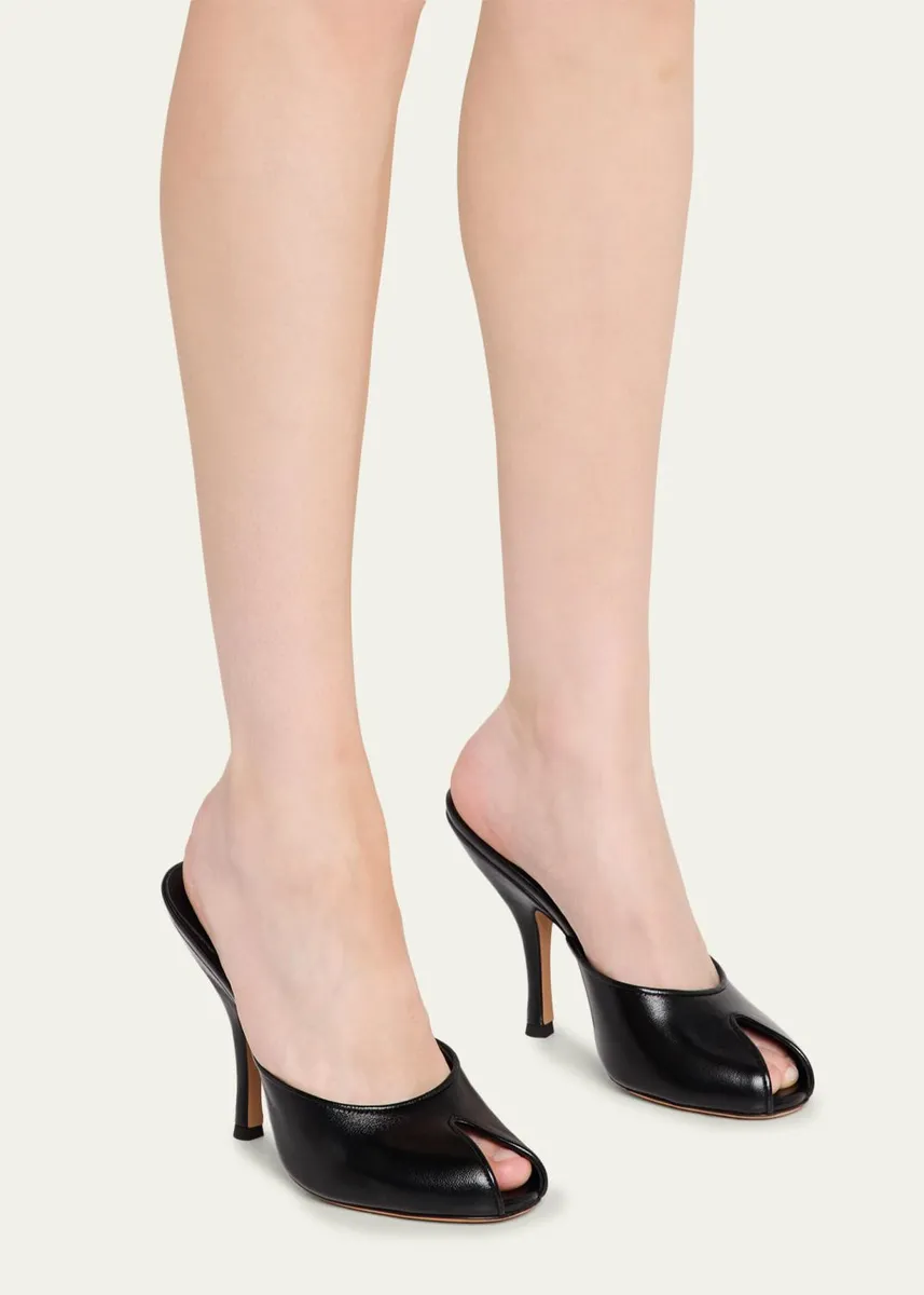 Jude 105mm Date Leather Peep-Toe Mules | Thumbnail 2 Jude 105mm Date Leather Peep-Toe Mules | Thumbnail 2