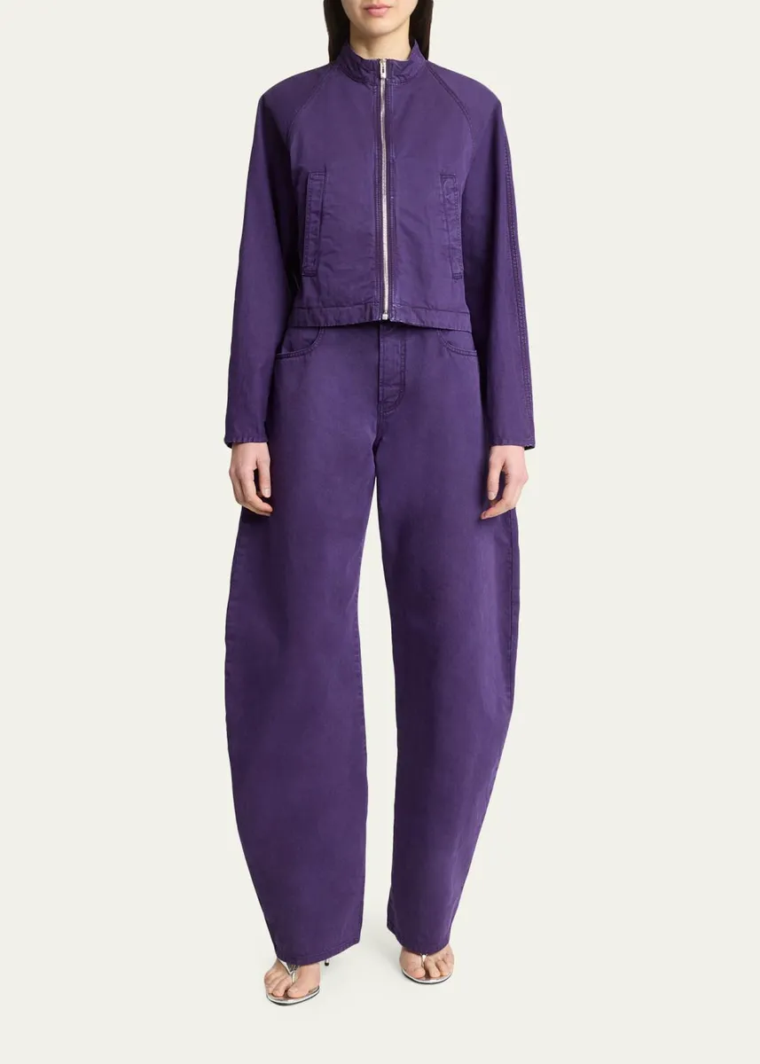 ALAÏA Curved-Sleeve Denim Zip Jacket | Thumbnail 2
