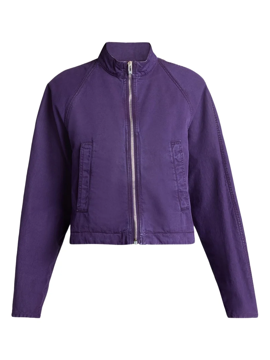 Curved-Sleeve Denim Zip Jacket Curved-Sleeve Denim Zip Jacket