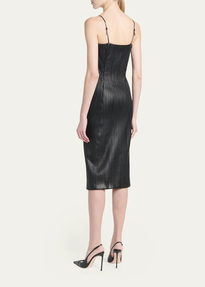 Tom Ford Fluted Leather Sleeveless Midi Dress | Thumbnail 3 Tom Ford Fluted Leather Sleeveless Midi Dress | Thumbnail 3
