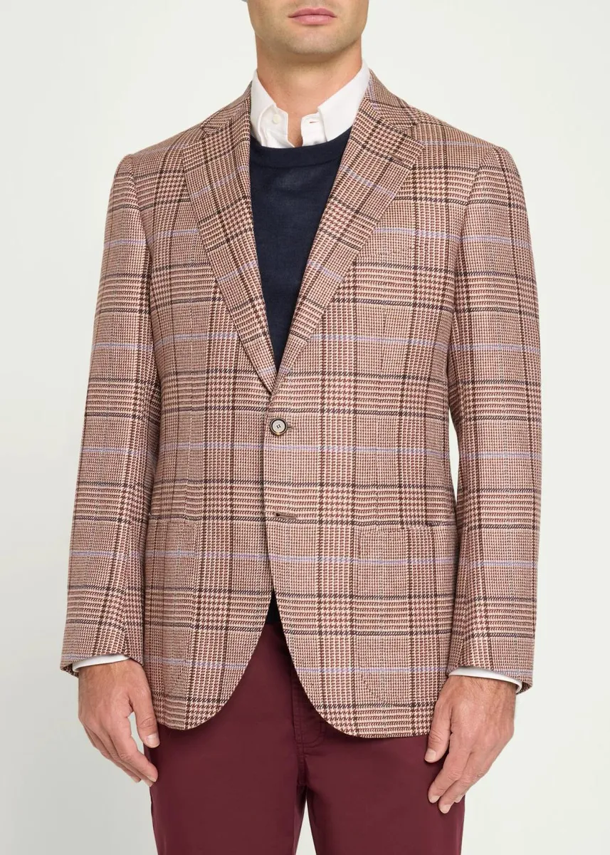 Cesare Attolini Men's Plaid Cashmere Jacket | Thumbnail 4 Cesare Attolini Men's Plaid Cashmere Jacket | Thumbnail 4
