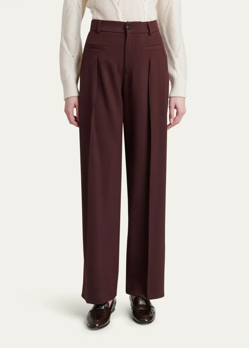 Kiton Pleated Wool-Silk Straight-Leg Trousers | Thumbnail 4 Kiton Pleated Wool-Silk Straight-Leg Trousers | Thumbnail 4