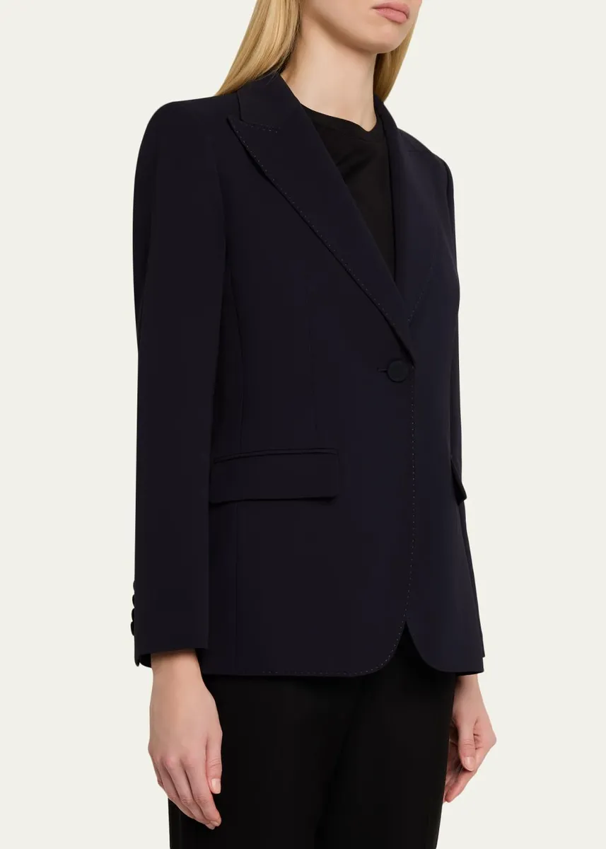 Lafayette 148 New York Single-Button Finesse Crepe Blazer | Thumbnail 8 Lafayette 148 New York Single-Button Finesse Crepe Blazer | Thumbnail 8