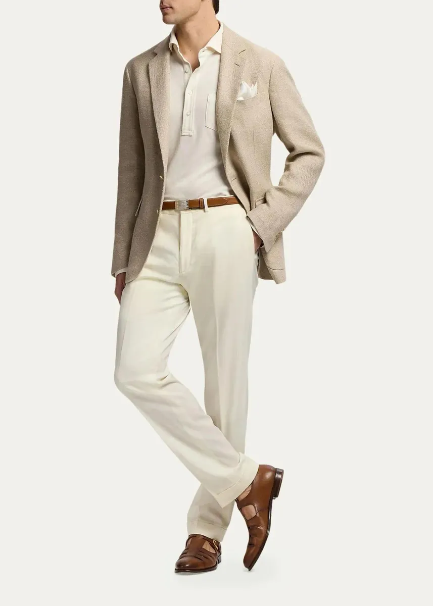 Ralph Lauren Purple Label Men's Hadley Hand-Tailored Herringbone Jacket | Thumbnail 2