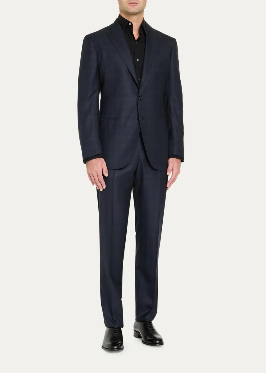 Cesare Attolini Men's Wool Plaid Two-Piece Suit | Thumbnail 2 Cesare Attolini Men's Wool Plaid Two-Piece Suit | Thumbnail 2