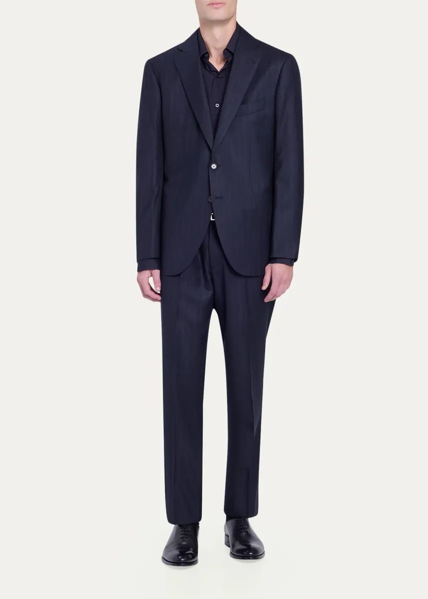 Cesare Attolini Men's Wool Plaid Two-Piece Suit | Thumbnail 6 Cesare Attolini Men's Wool Plaid Two-Piece Suit | Thumbnail 6