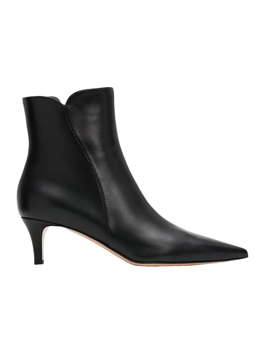 55mm Vitello Leather Ankle Boots