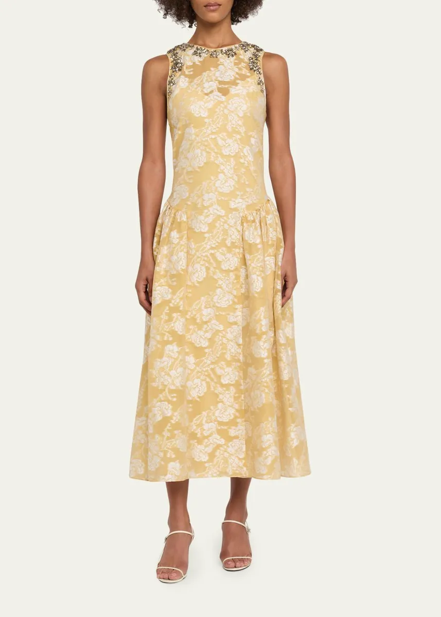 Cinq à Sept Organza Jacquard Drop-Waist Dress | Thumbnail 2 Cinq à Sept Organza Jacquard Drop-Waist Dress | Thumbnail 2