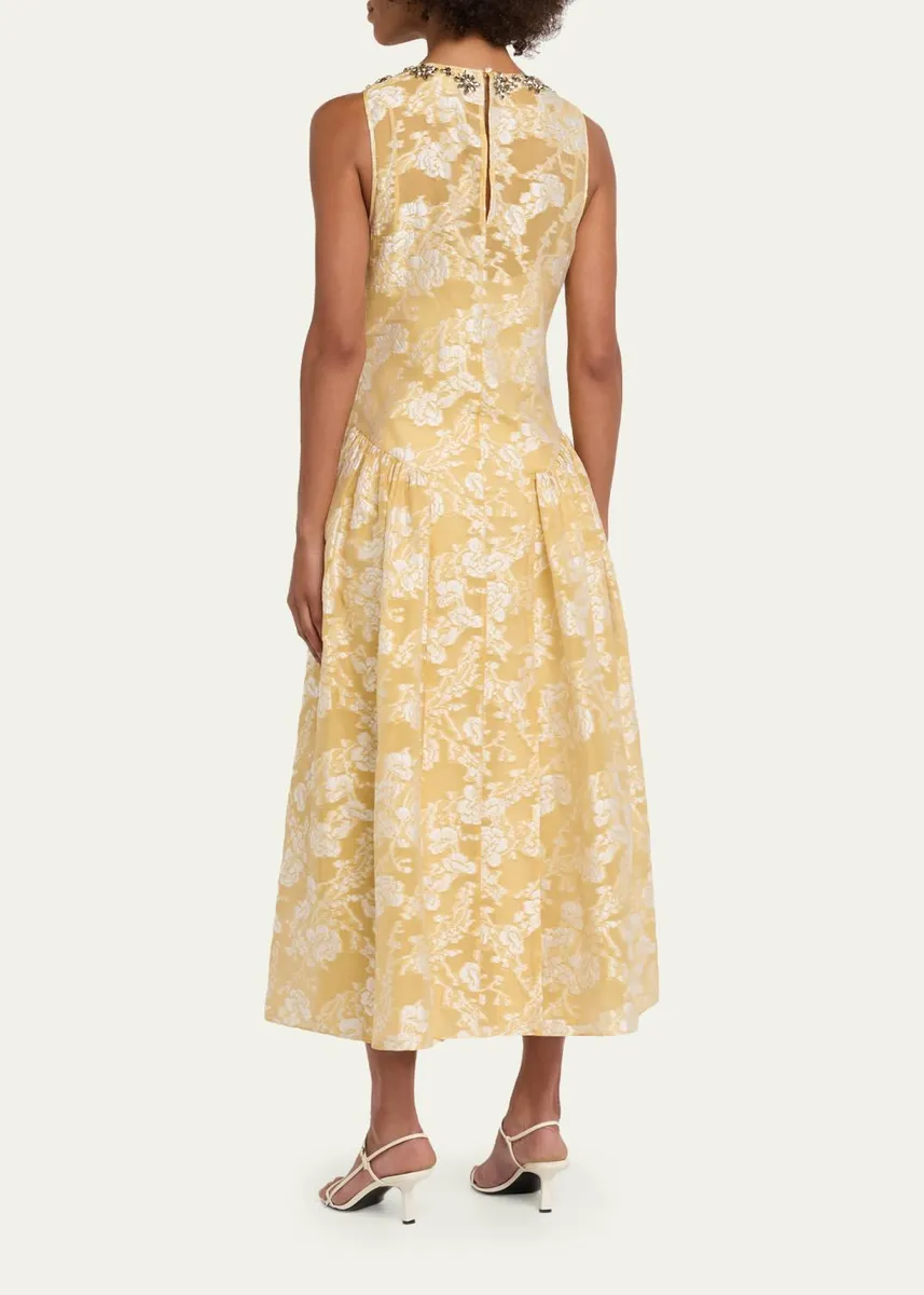 Cinq à Sept Organza Jacquard Drop-Waist Dress | Thumbnail 3 Cinq à Sept Organza Jacquard Drop-Waist Dress | Thumbnail 3