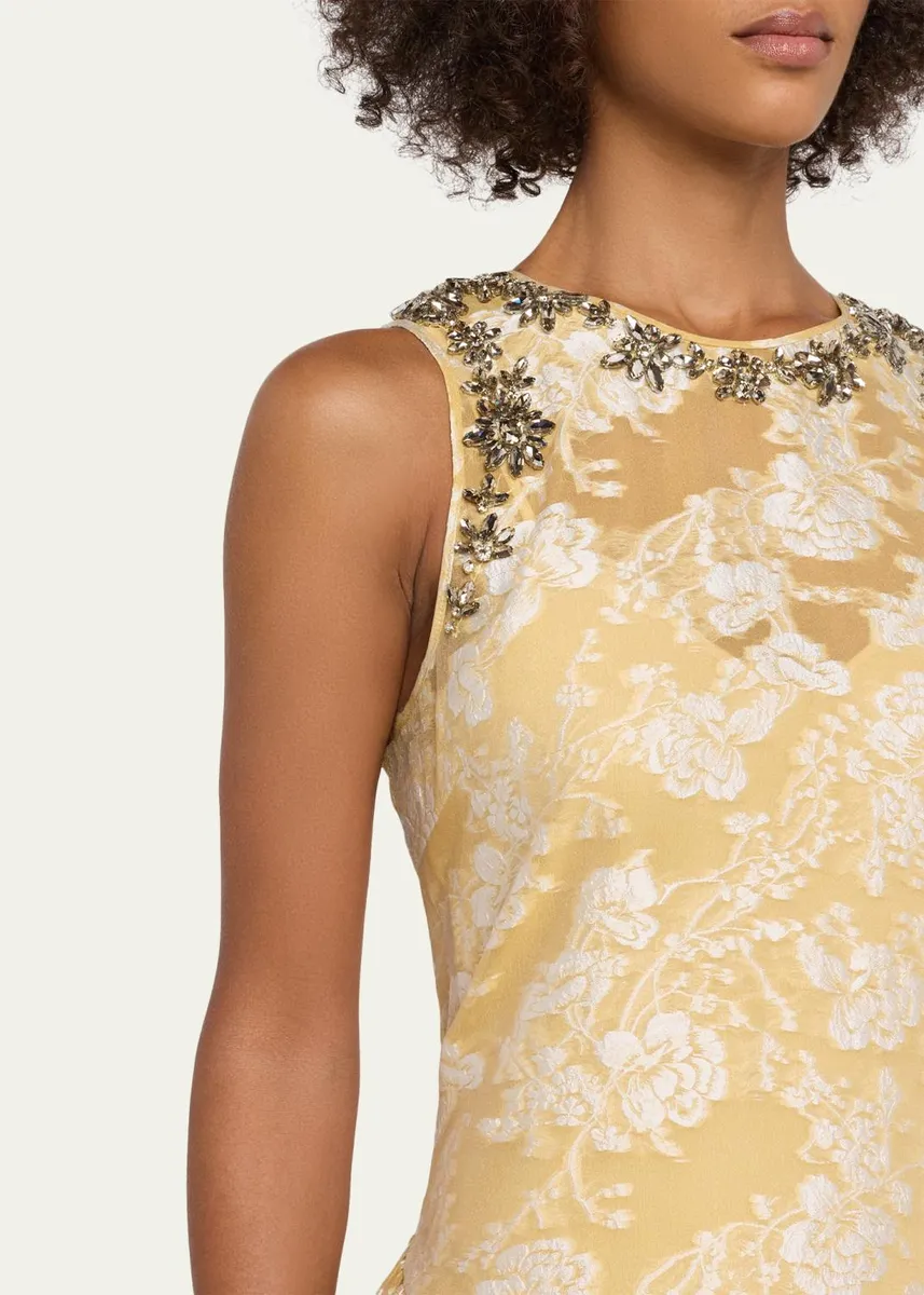 Cinq à Sept Organza Jacquard Drop-Waist Dress | Thumbnail 5 Cinq à Sept Organza Jacquard Drop-Waist Dress | Thumbnail 5