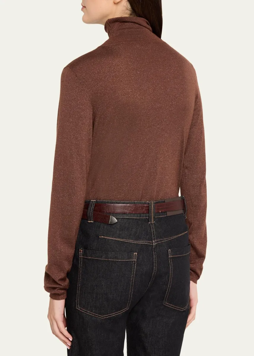 Brunello Cucinelli Shimmering Cashmere-Silk Knit Turtleneck Sweater | Thumbnail 3 Brunello Cucinelli Shimmering Cashmere-Silk Knit Turtleneck Sweater | Thumbnail 3