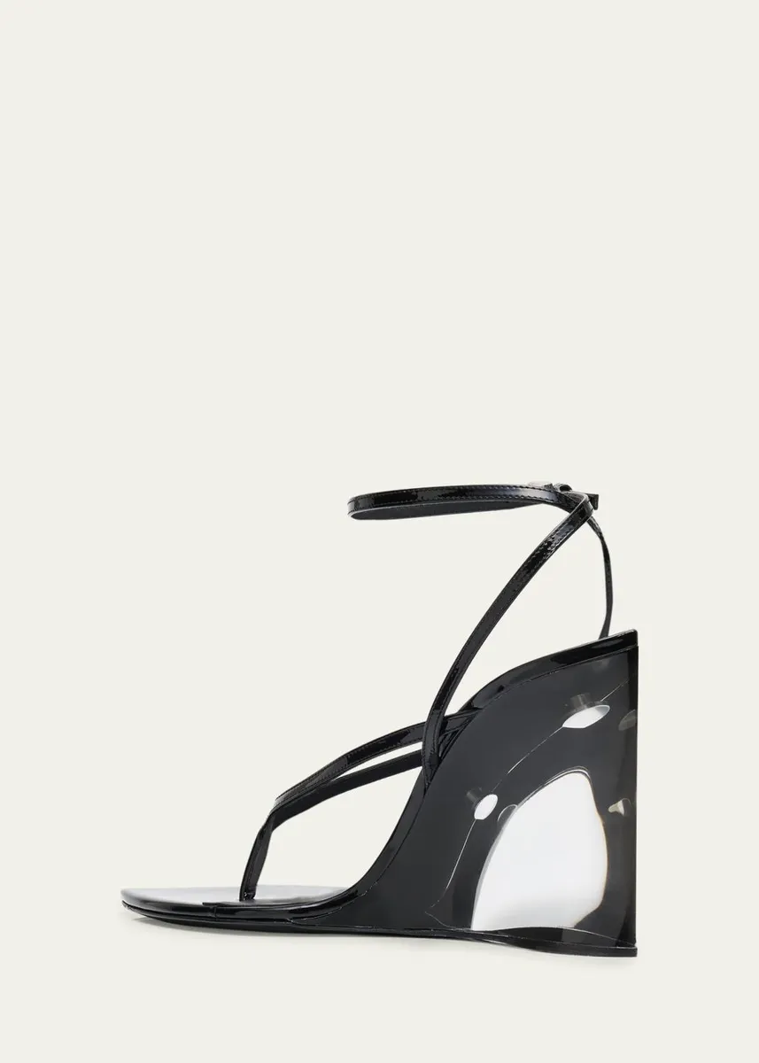 ALAÏA 90mm Patent Leather Wedge Sandals | Thumbnail 4 ALAÏA 90mm Patent Leather Wedge Sandals | Thumbnail 4