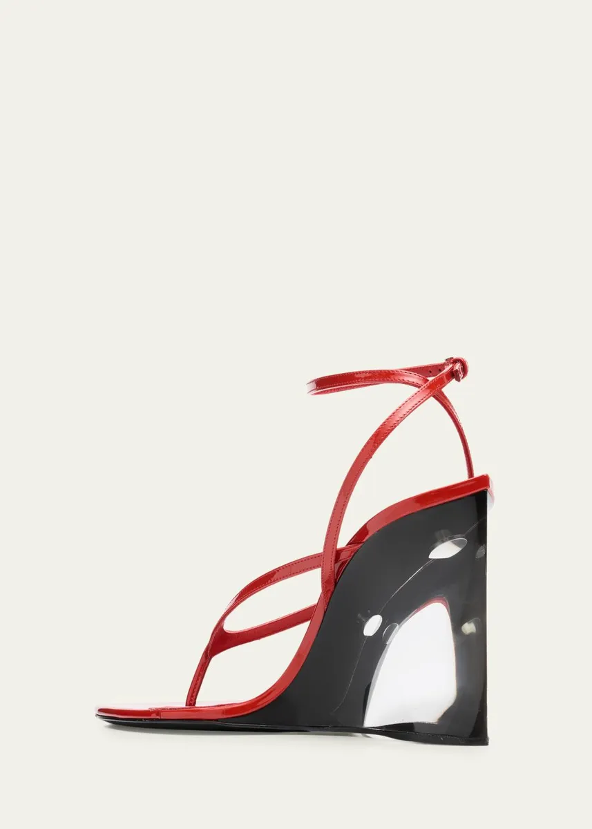 ALAÏA 90mm Patent Leather Wedge Sandals | Thumbnail 8 ALAÏA 90mm Patent Leather Wedge Sandals | Thumbnail 8