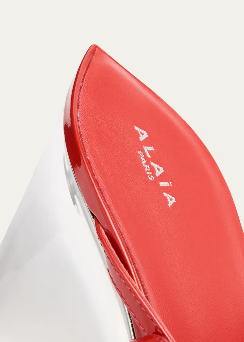 ALAÏA 90mm Patent Leather Wedge Sandals | Thumbnail 9 ALAÏA 90mm Patent Leather Wedge Sandals | Thumbnail 9