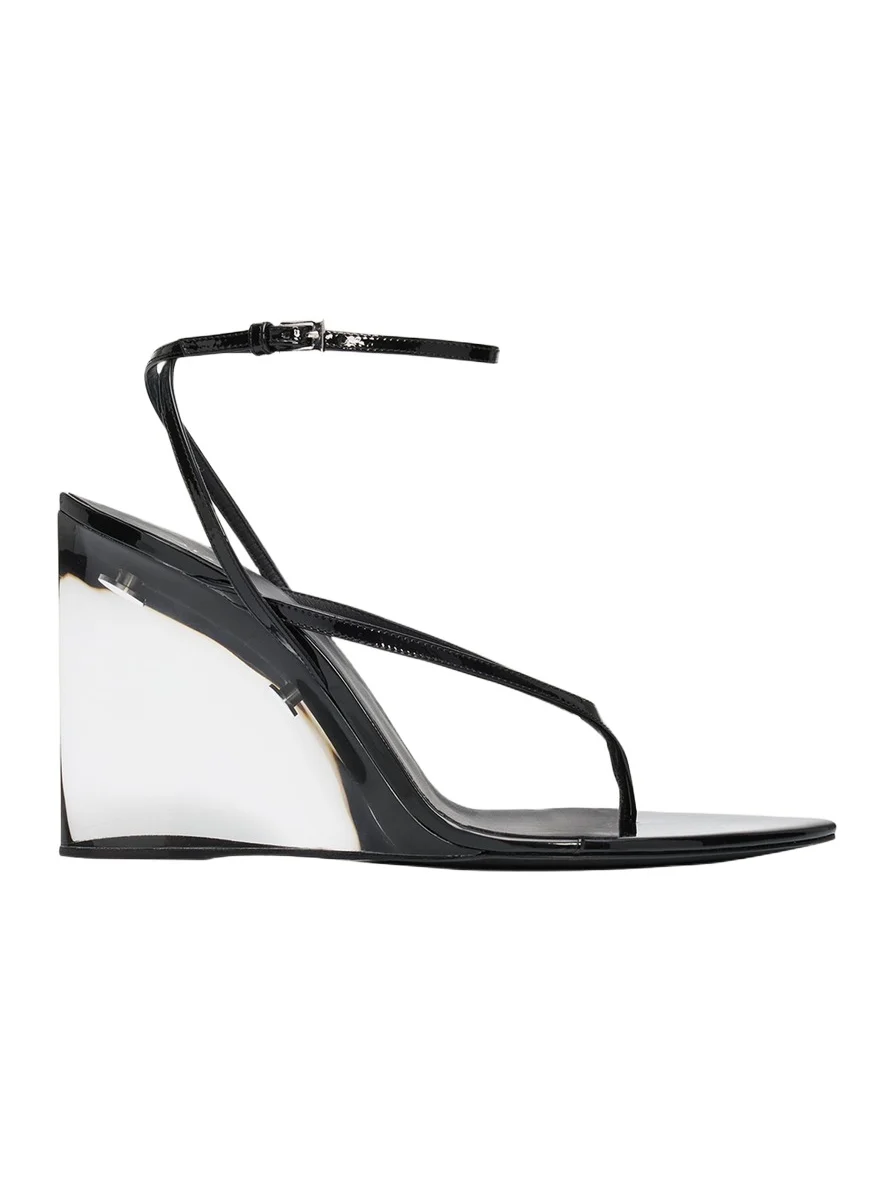ALAÏA 90mm Patent Leather Wedge Sandals