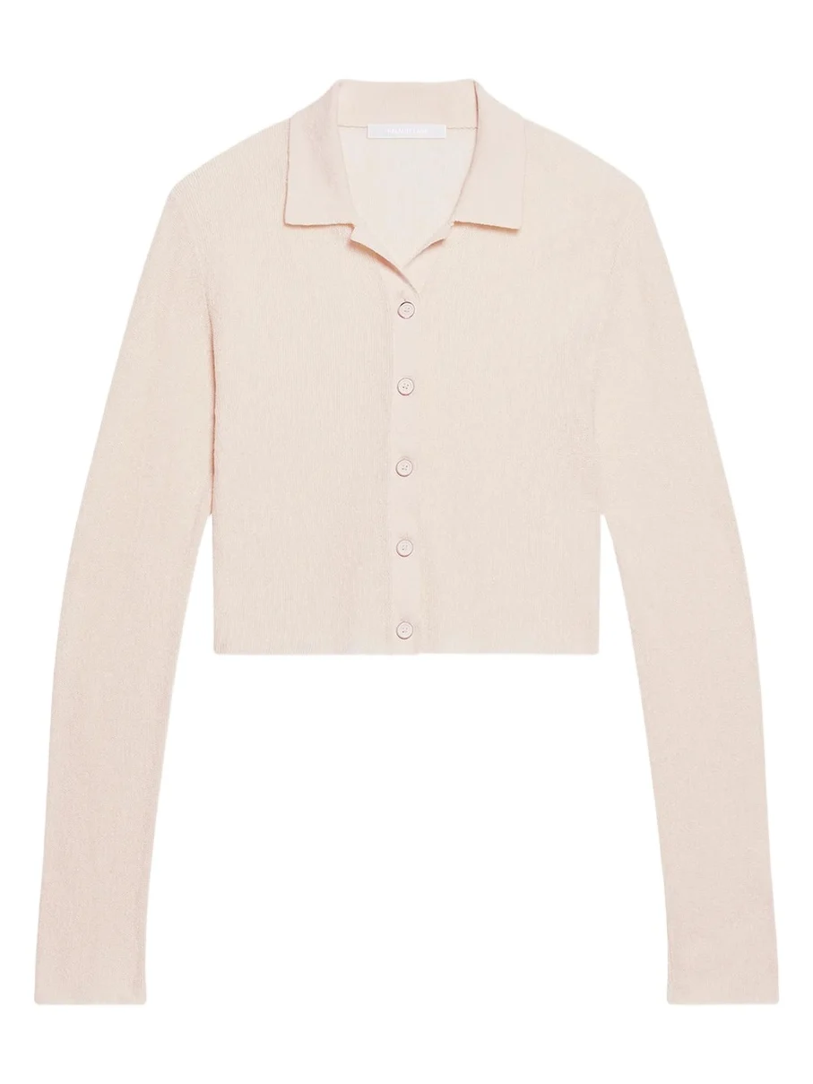 Raw Edge Linen-Blend Knit Cardigan Raw Edge Linen-Blend Knit Cardigan