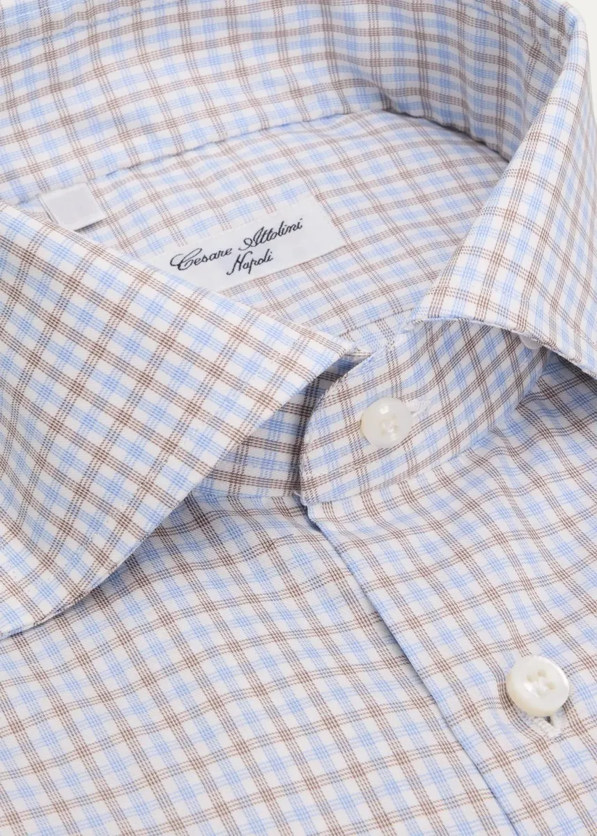 Cesare Attolini Men's Plaid Cotton Shirt | Thumbnail 2 Cesare Attolini Men's Plaid Cotton Shirt | Thumbnail 2