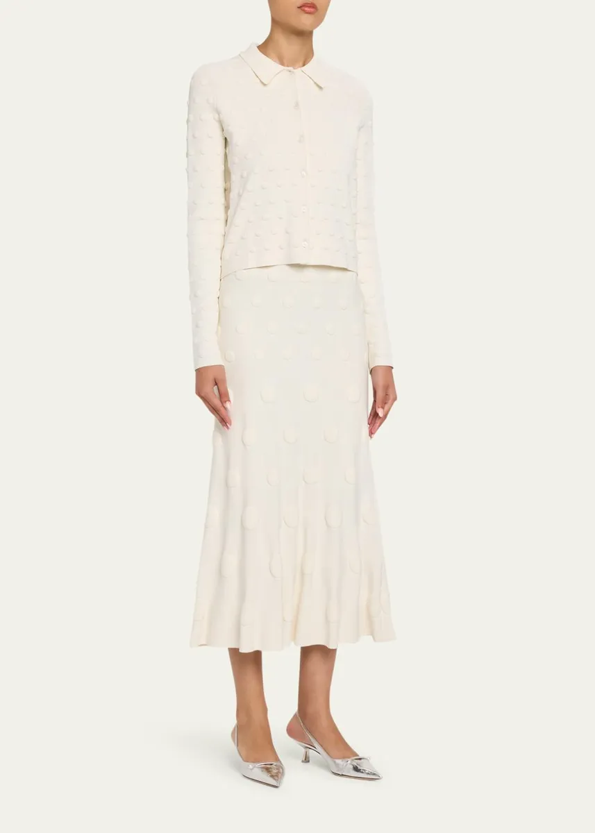 Lela Rose Pucker Dot Knit Midi Skirt | Thumbnail 2 Lela Rose Pucker Dot Knit Midi Skirt | Thumbnail 2