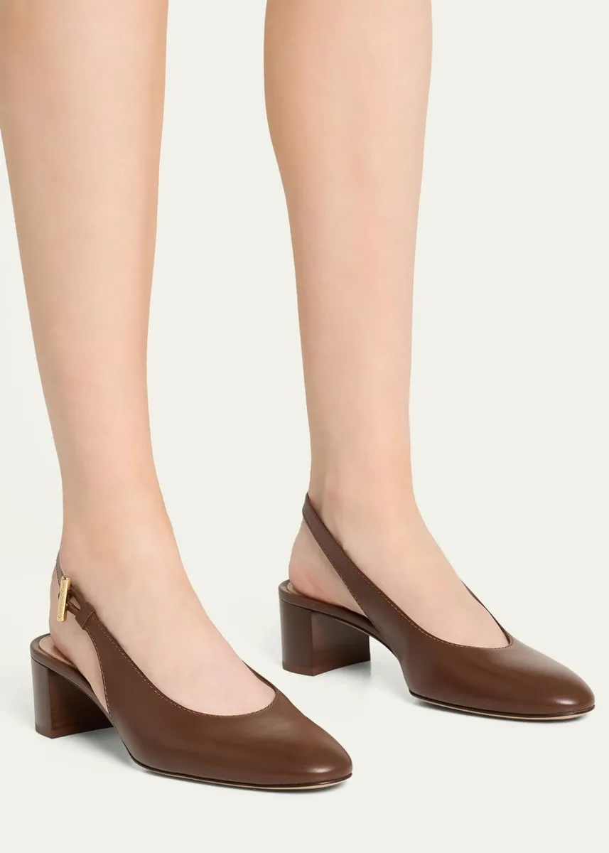 Gianvito Rossi 45mm Leather Slingback Pumps | Thumbnail 2 Gianvito Rossi 45mm Leather Slingback Pumps | Thumbnail 2