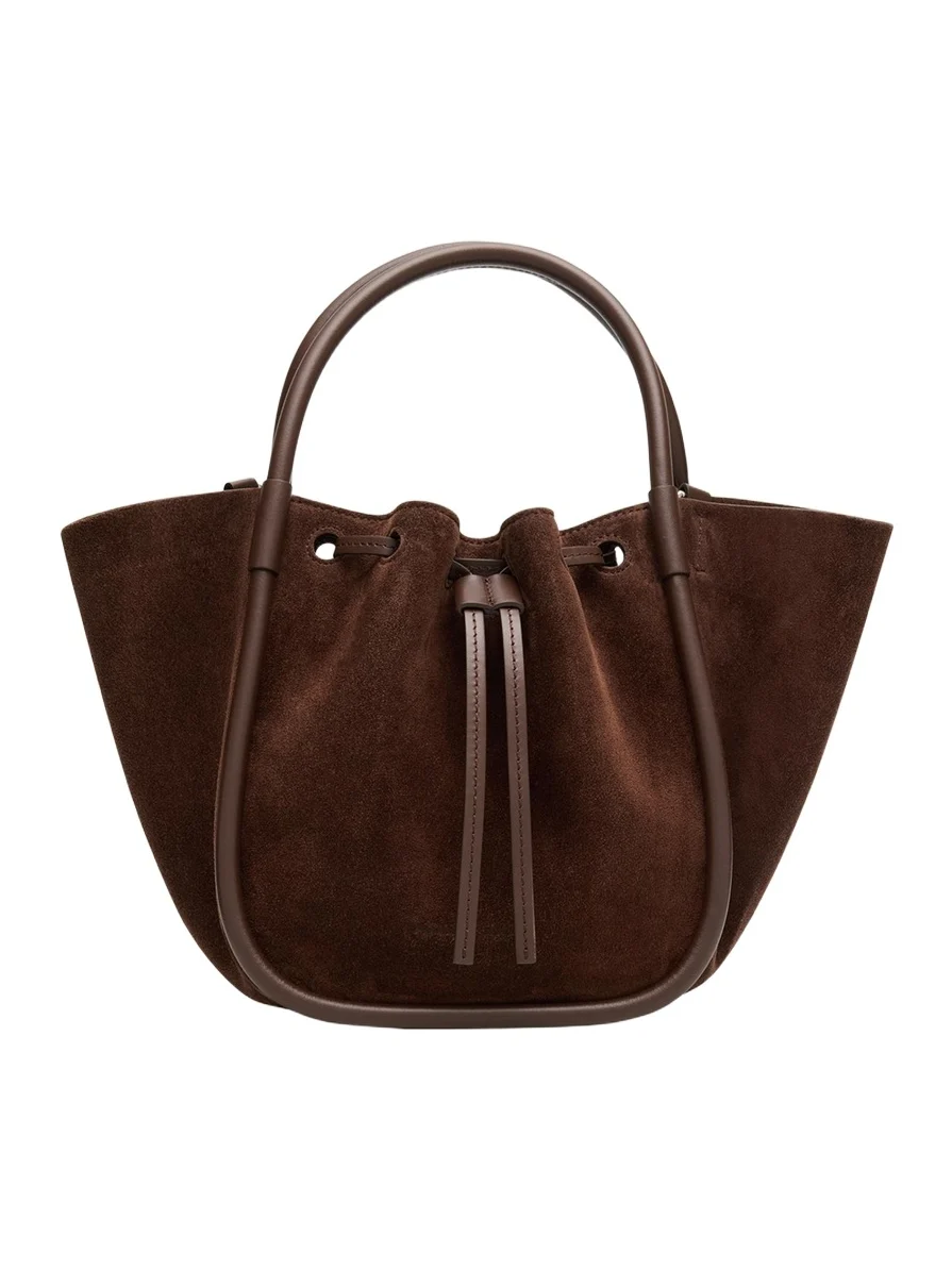 Small Ruched Suede Tote Bag Small Ruched Suede Tote Bag