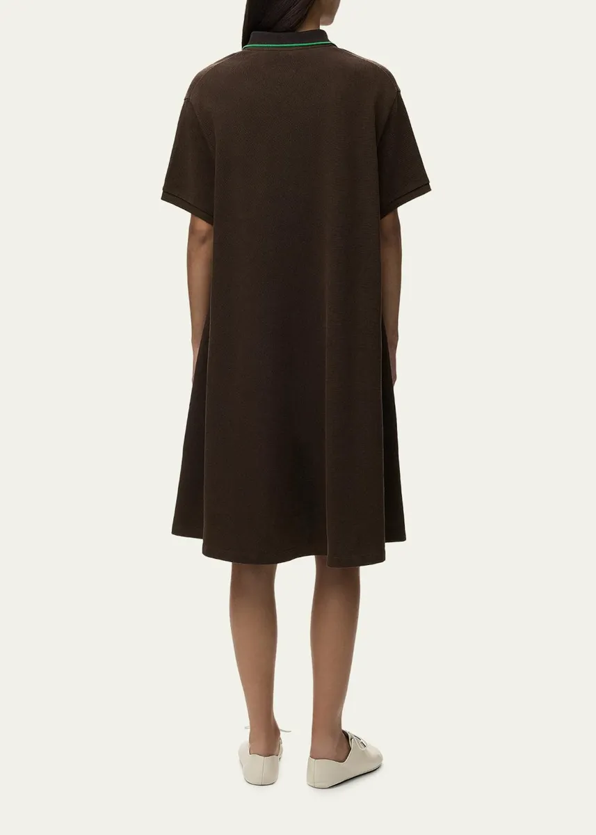 Loewe Short-Sleeve Cotton Pique High-Low Polo Dress | Thumbnail 3