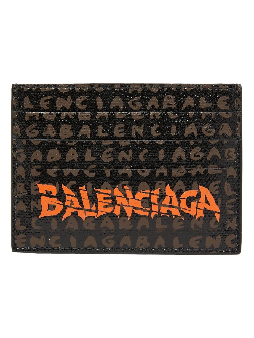 Balenciaga Men's Snob Allover Logo Card Holder