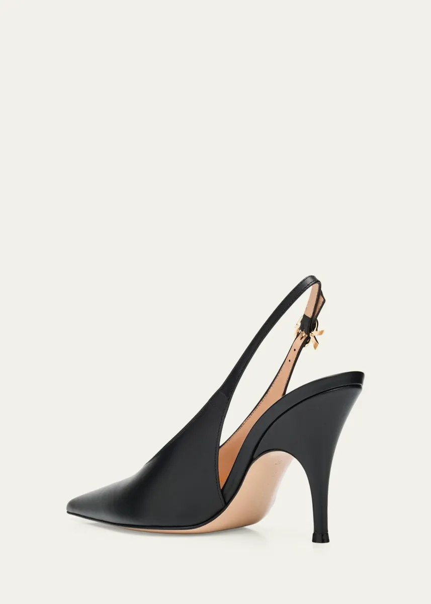 Gianvito Rossi 95mm Sofia Leather Slingback Pumps | Thumbnail 2 Gianvito Rossi 95mm Sofia Leather Slingback Pumps | Thumbnail 2