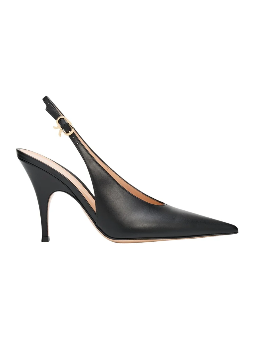 95mm Sofia Leather Slingback Pumps