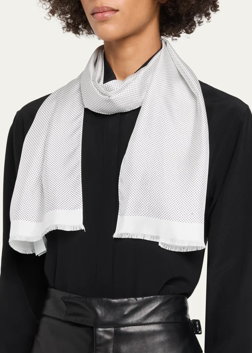 Tom Ford Micro Polka Dot Silk Scarf | Thumbnail 3