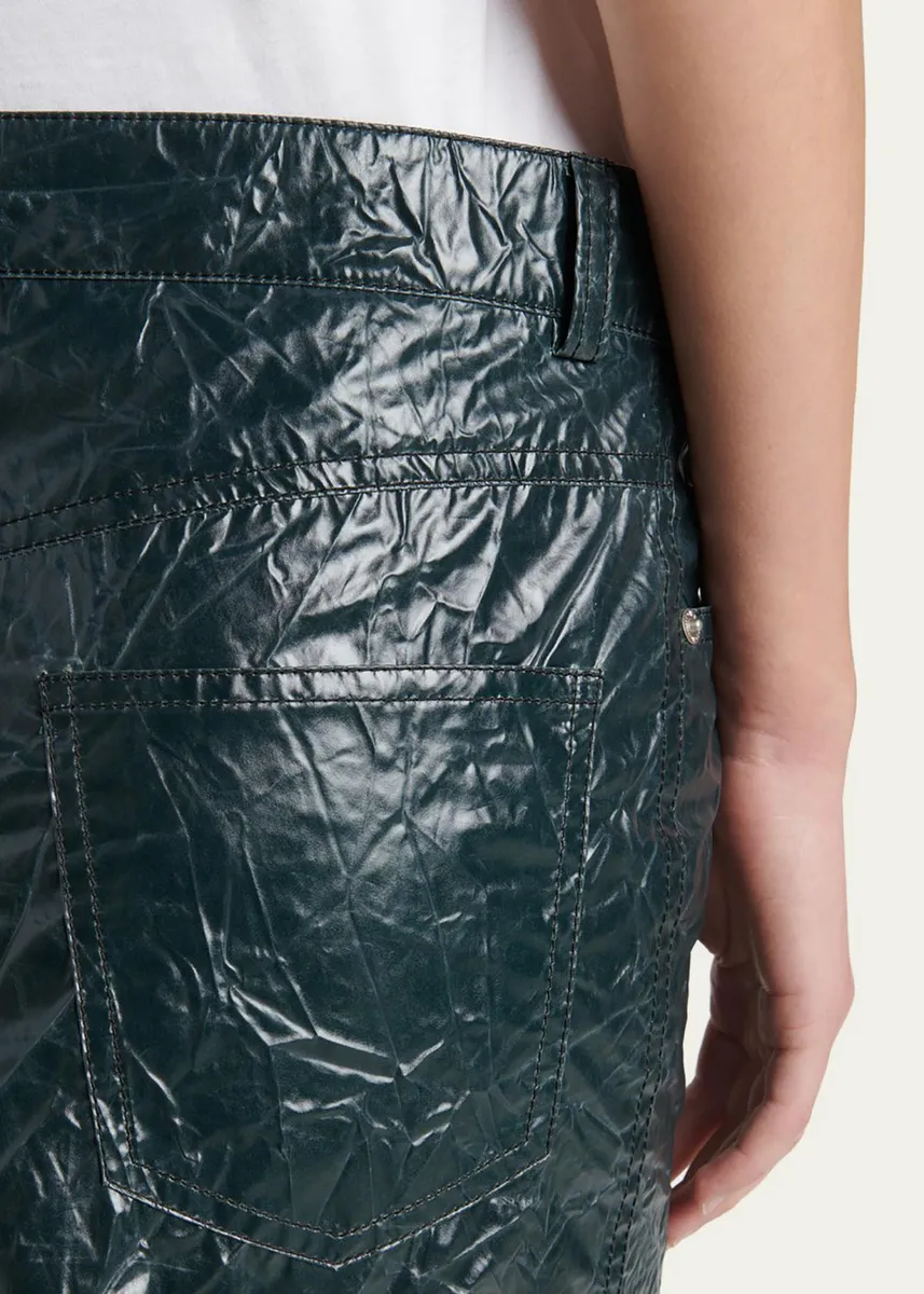 Marni Crinkled Faux-Leather Knee-Length Skirt | Thumbnail 5 Marni Crinkled Faux-Leather Knee-Length Skirt | Thumbnail 5