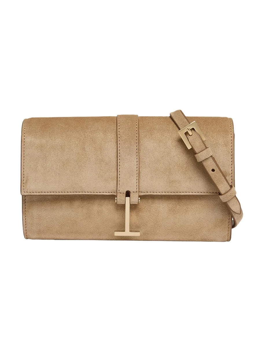 Suede Hanging T Crossbody Wallet