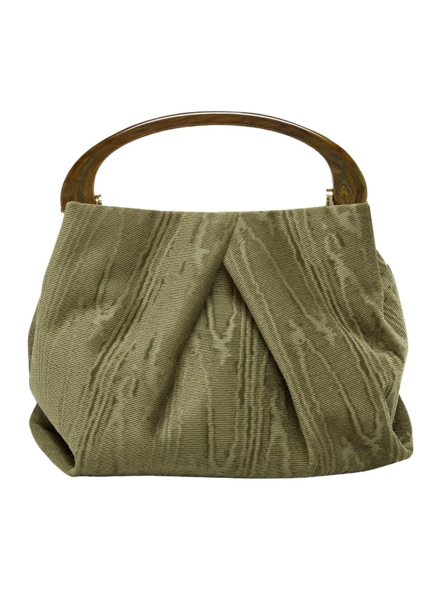 Pleated Top-Handle Bag