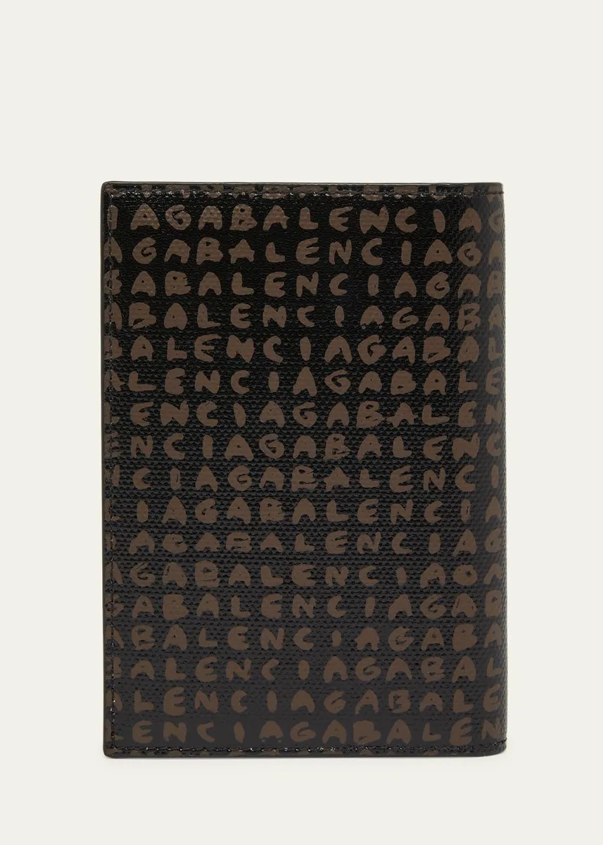 Balenciaga Men's Snob Allover Logo Passport Wallet | Thumbnail 3 Balenciaga Men's Snob Allover Logo Passport Wallet | Thumbnail 3