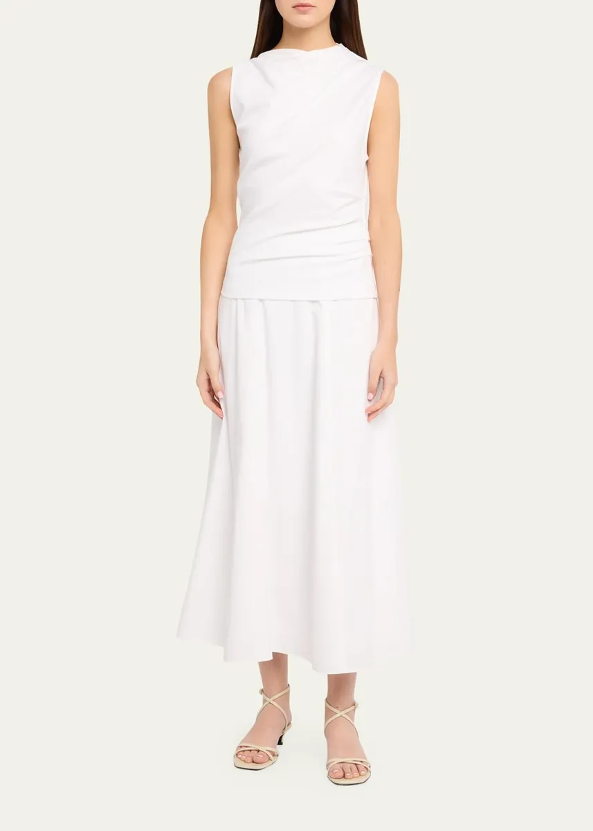 Vince Sleeveless Draped Pima Cotton Top | Thumbnail 2