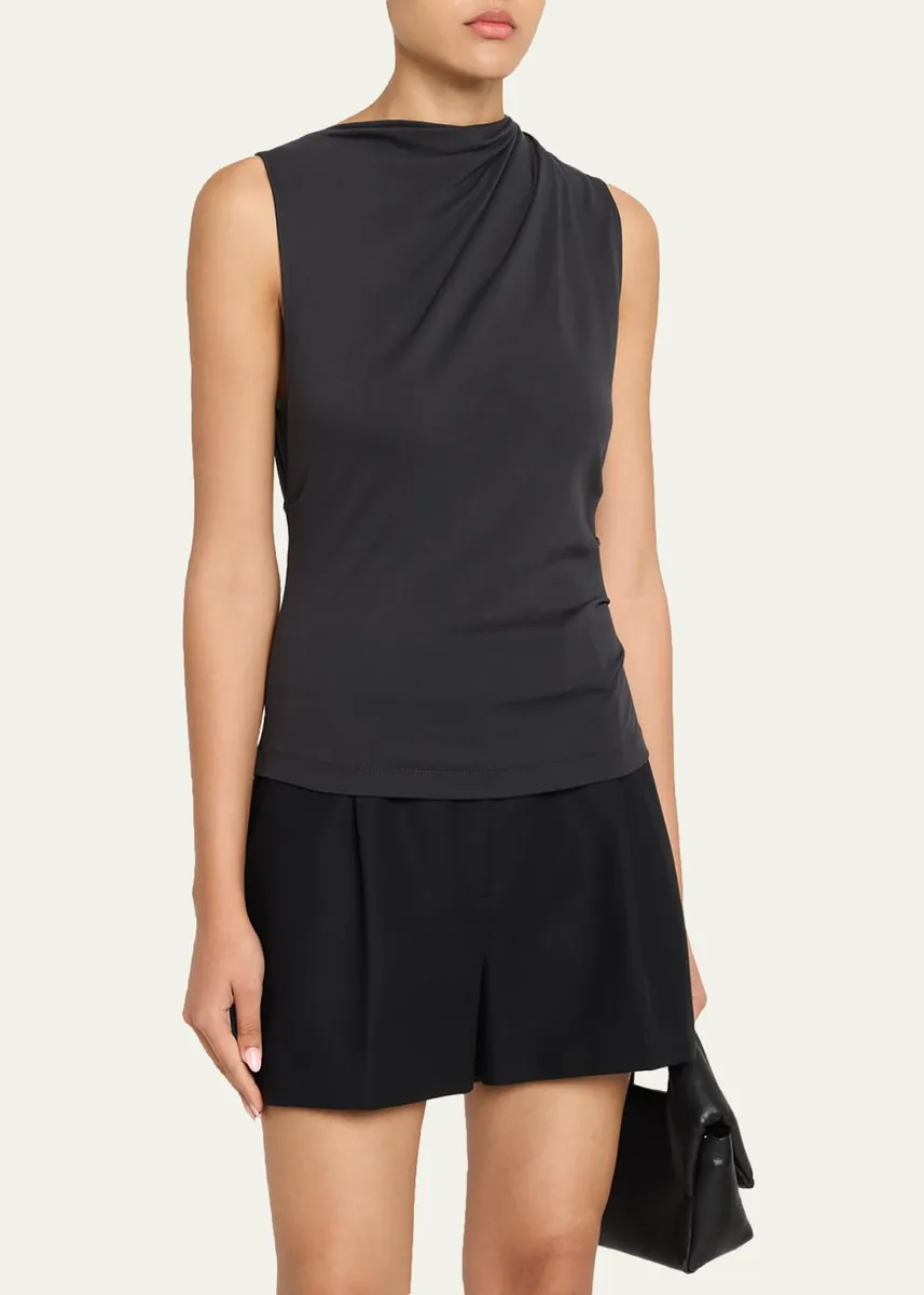 Vince Sleeveless Draped Pima Cotton Top | Thumbnail 8