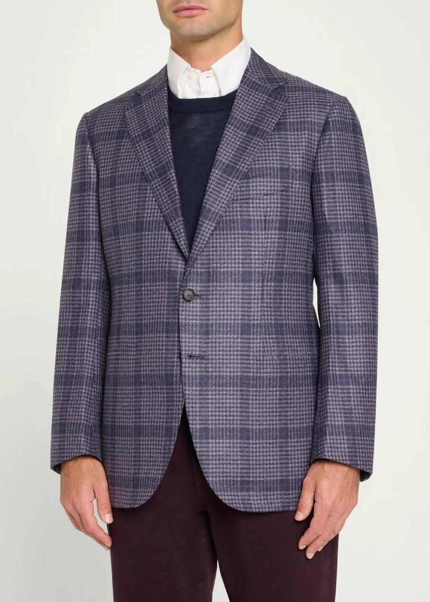 Cesare Attolini Men's Plaid Cashmere Jacket | Thumbnail 4 Cesare Attolini Men's Plaid Cashmere Jacket | Thumbnail 4