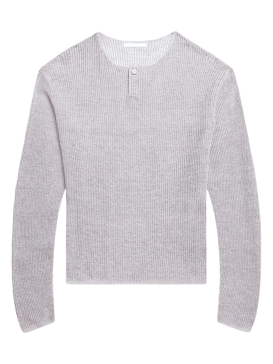 Helmut Lang Men's Waffle-Knit Henley T-Shirt